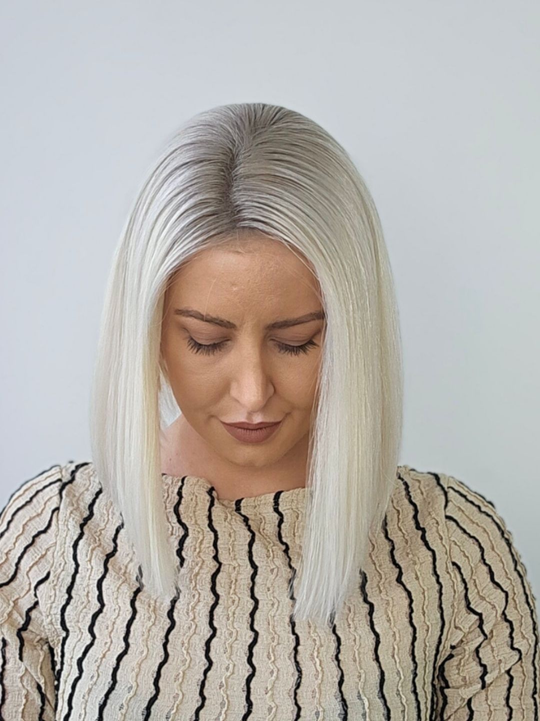 12” Lightest Ash Blonde Lace Front Topper