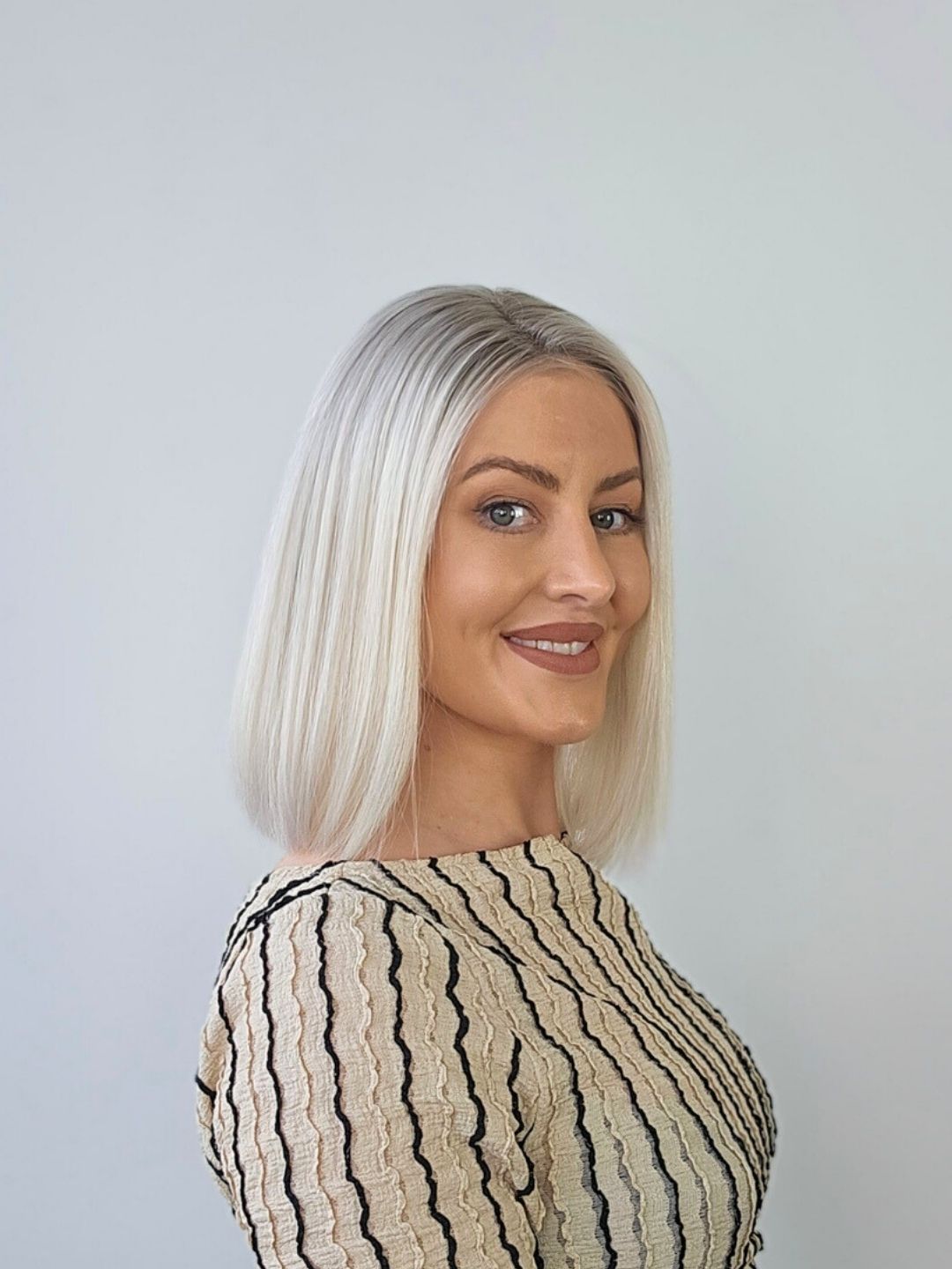 12” Lightest Ash Blonde Lace Front Topper