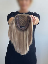 12" Light Ash Blonde Lace Front Topper