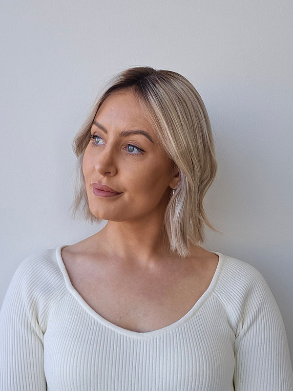 12" Ash Rooted Blonde Lace front topper
