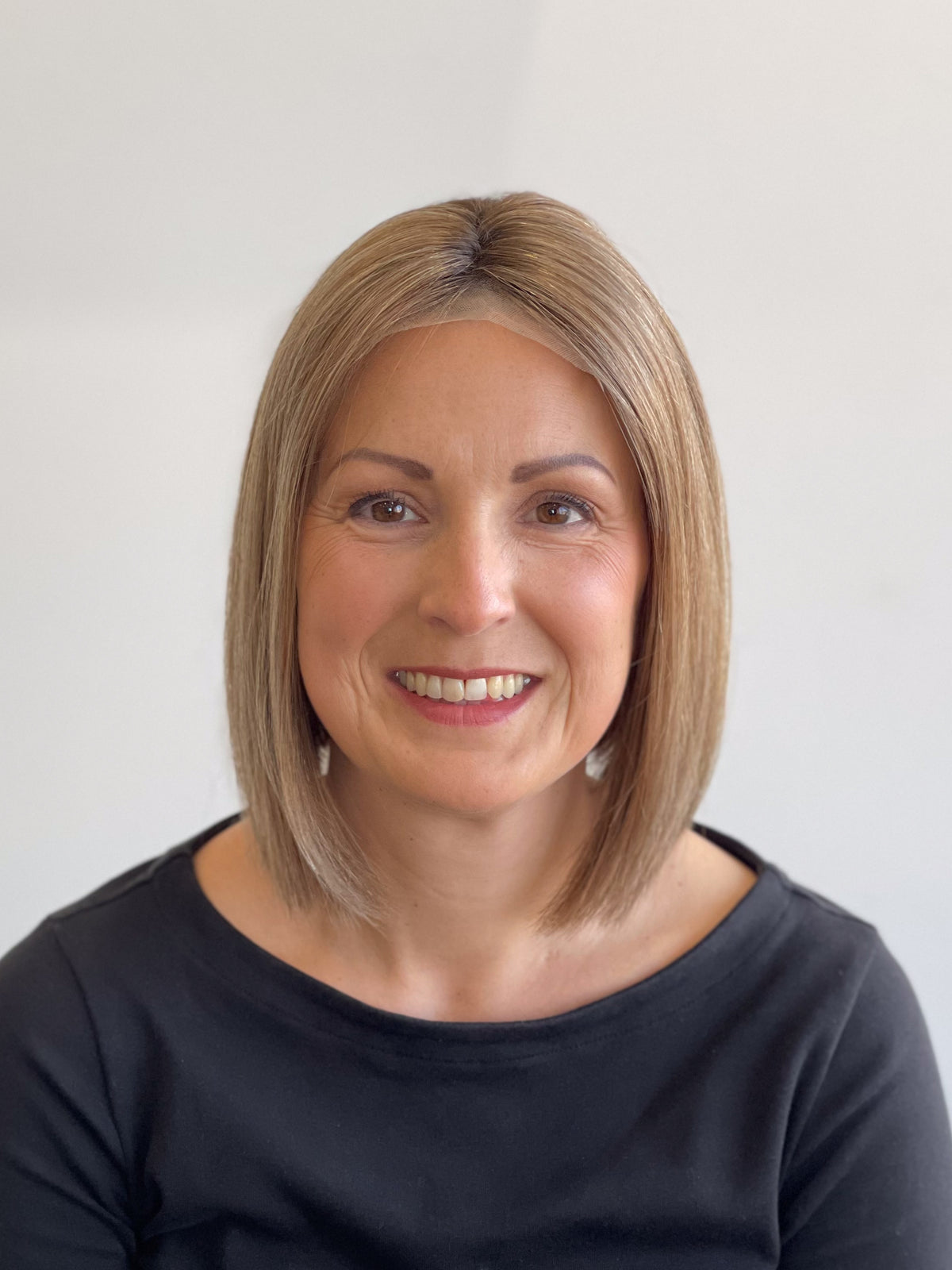 12” Light Brunette with Highlights Lace Front Topper