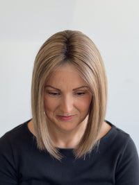 12” Light Brunette with Highlights Lace Front Topper