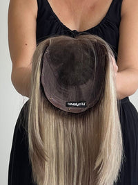 12" Light Ash Blonde Lace Front Topper