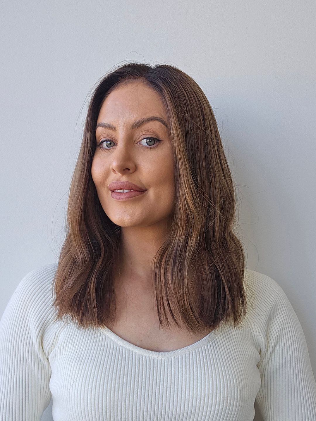 16" Light Brown Balayage Lace front Topper