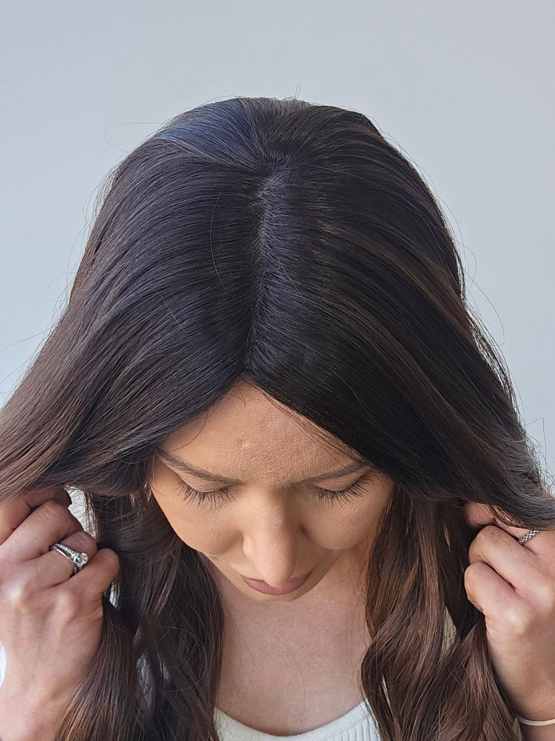 20" Rooted Ash Brunette Silk topper