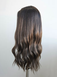 20" Rooted Ash Brunette Silk topper