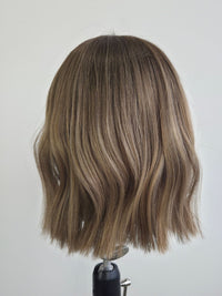 12" Truffle brown Lace front topper