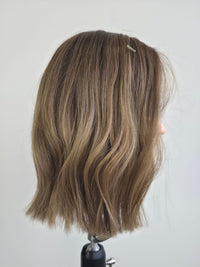 12" Truffle brown Lace front topper