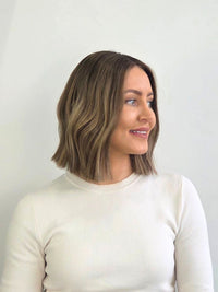 12" Truffle brown Lace front topper