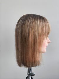 12" Rooted Light bronde Topper with fringe