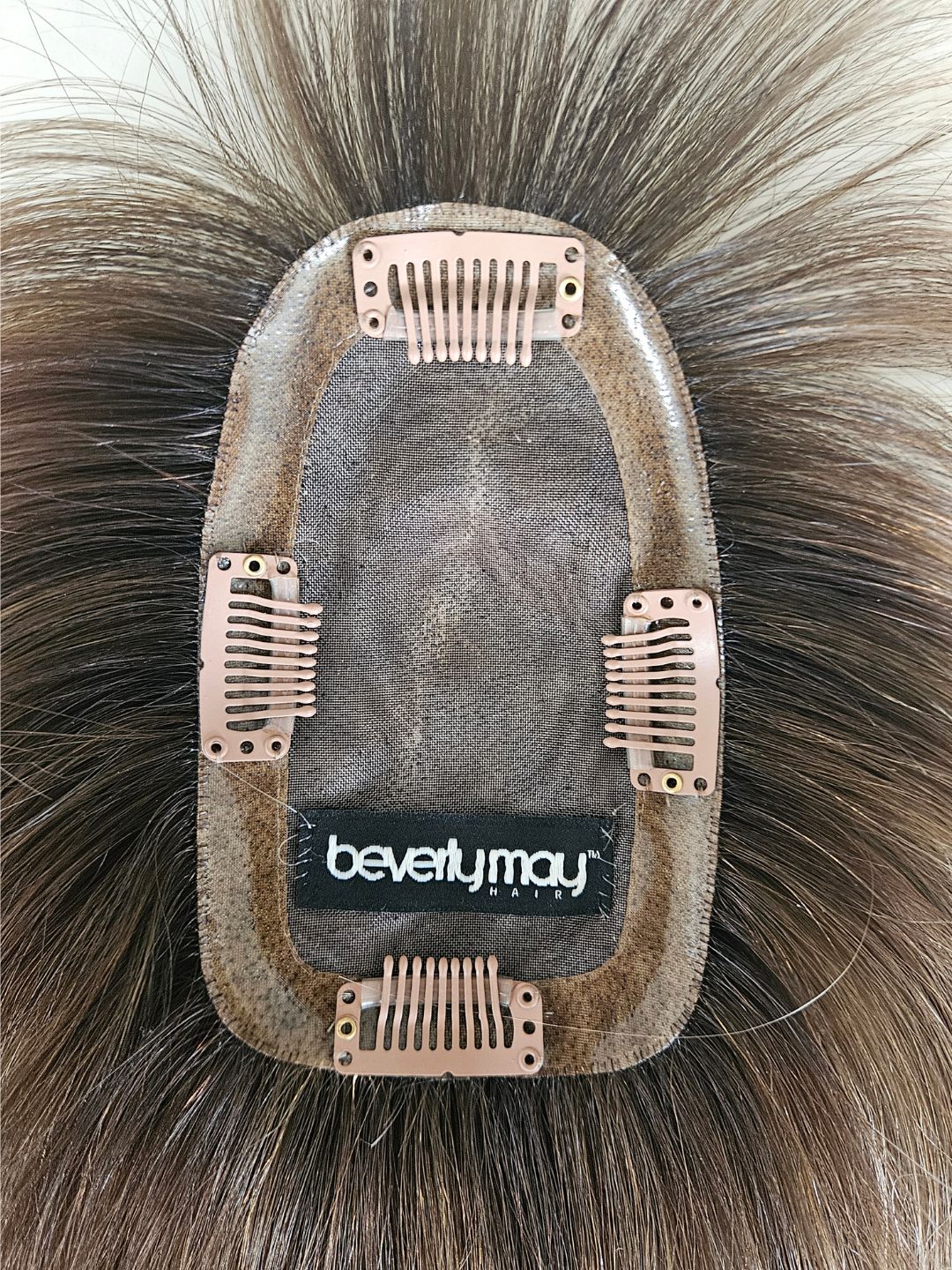 12" Rooted Light bronde Topper with fringe