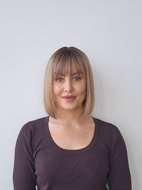 12" Rooted Light bronde Topper with fringe