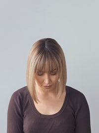 12" Rooted Light bronde Topper with fringe
