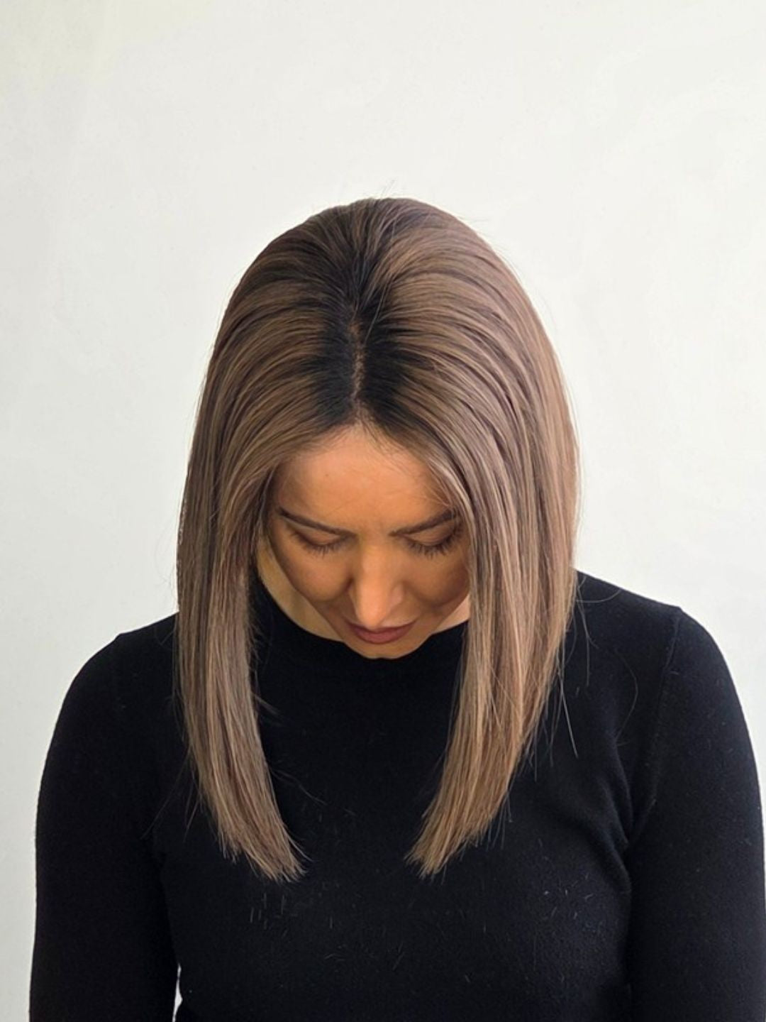 12" mushroom brunette Lace front topper