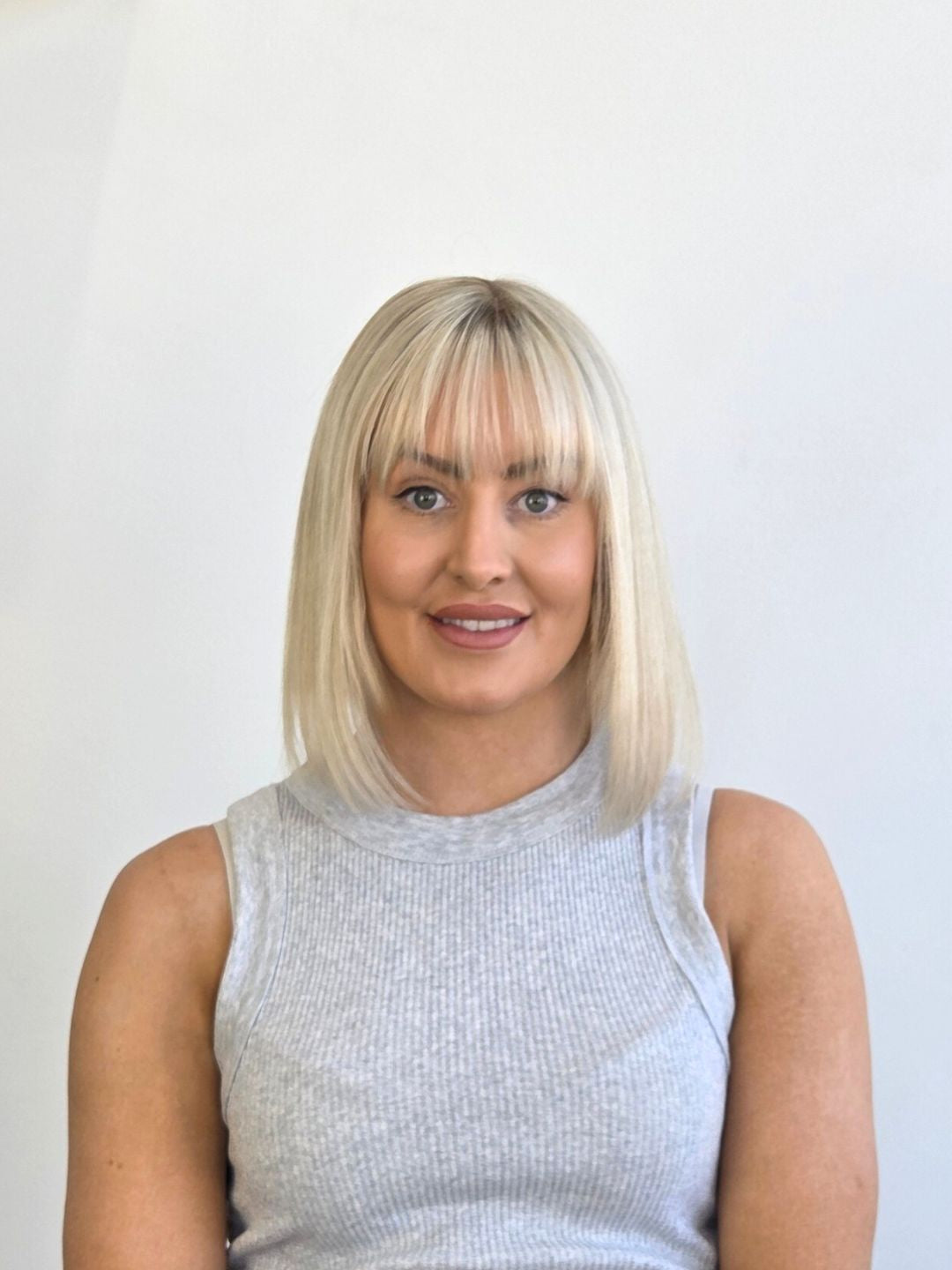 12" Platinum blonde mono Topper with Fringe