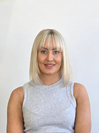 12" Platinum blonde mono Topper with Fringe