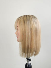 12” Rooted Natural Blonde Mono Topper with Fringe