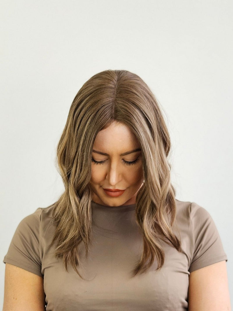 14" smoky mushroom brown Closed lace front