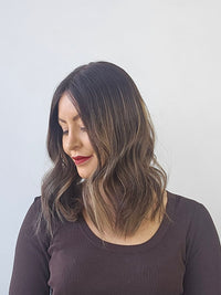 16" Ash Brown Balayage Closed Lace Topper