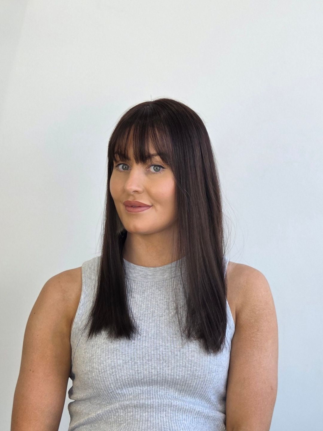 18" Dark Brown Mono topper with Fringe