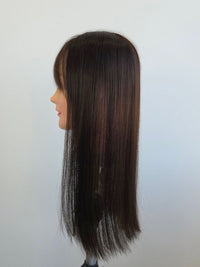 18" Dark Brown Mono topper with Fringe