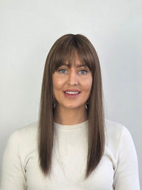 18" Latte brown mono fringe Topper