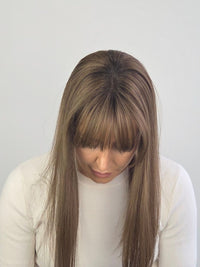 18" Latte brown mono fringe Topper