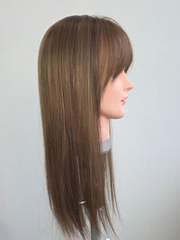18" Latte brown mono fringe Topper