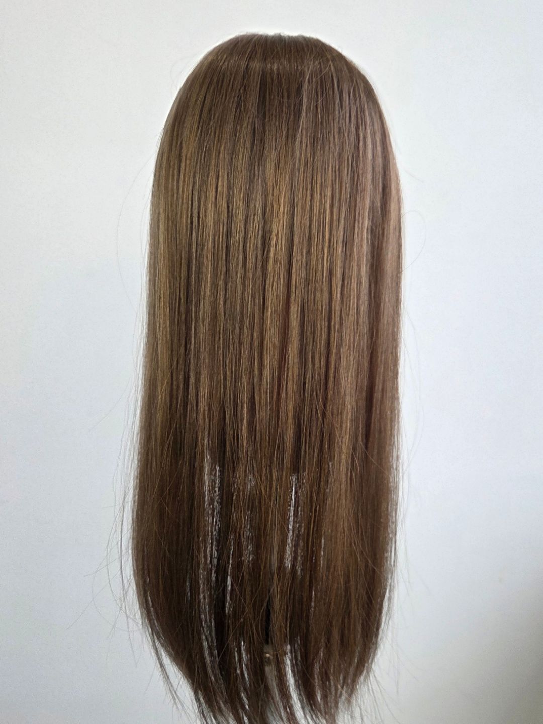 18" Latte brown mono fringe Topper