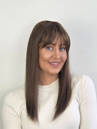 18" Latte brown mono fringe Topper