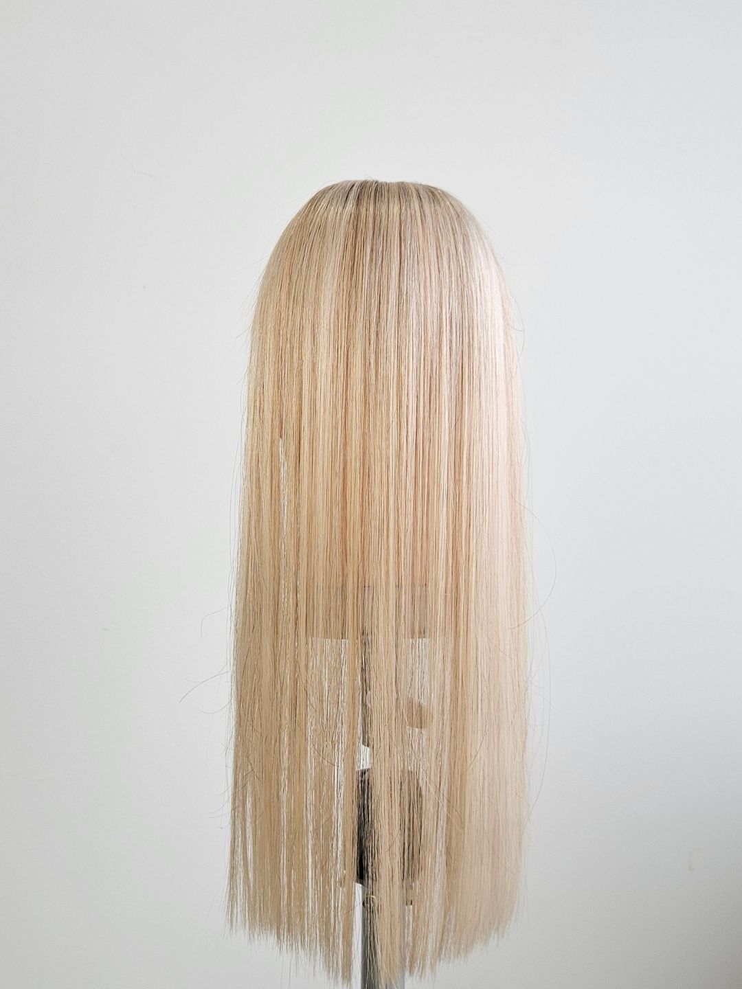 18" Rooted Neutral blonde Mono Fringe Topper
