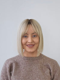 12" Rooted Natural blonde Curtain bangs