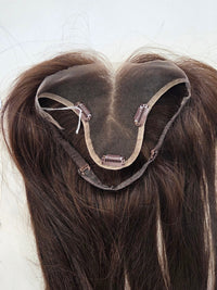 16" Dark brown T-lace frontal topper