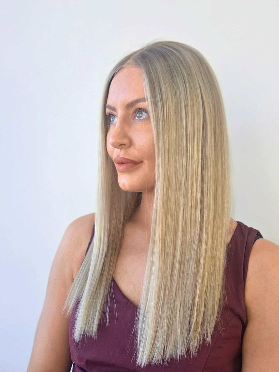 18"Ash blonde with Dimensional Lowlights Lace front Topper