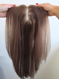 16" Taupe brown T-lace frontal Topper
