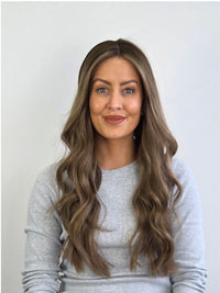 24" smoky pearl brown Lace front topper