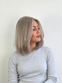 14" Champange Grey Silk Topper