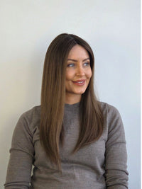 20" Beige ash brown Lace front Topper