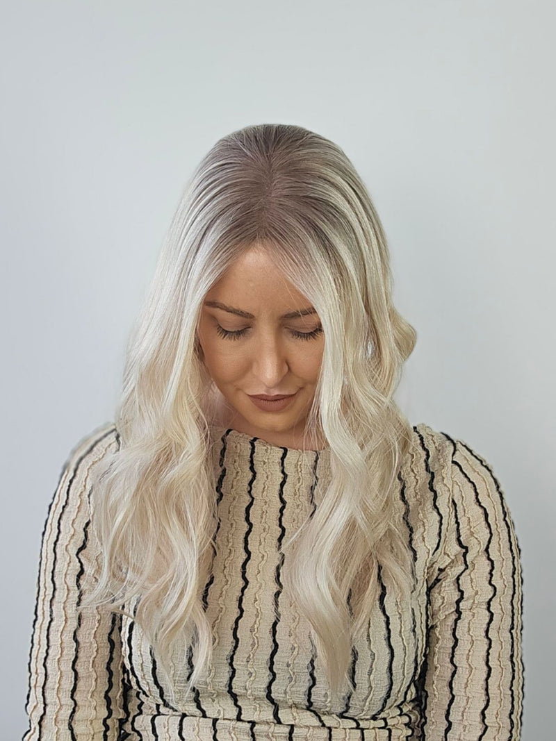 20" Platinum blonde closed Lace Topper