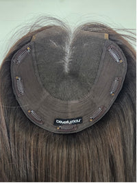 22" Dark Brown Lace front topper 8x8