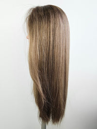 22" Pearl brunette balayage Lace front topper with face framing