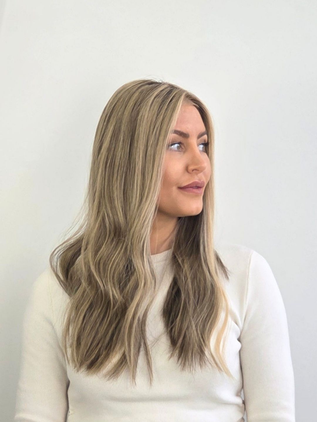 18" Vanilla almond blonde Lace front topper