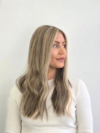 18" Vanilla almond blonde Lace front topper