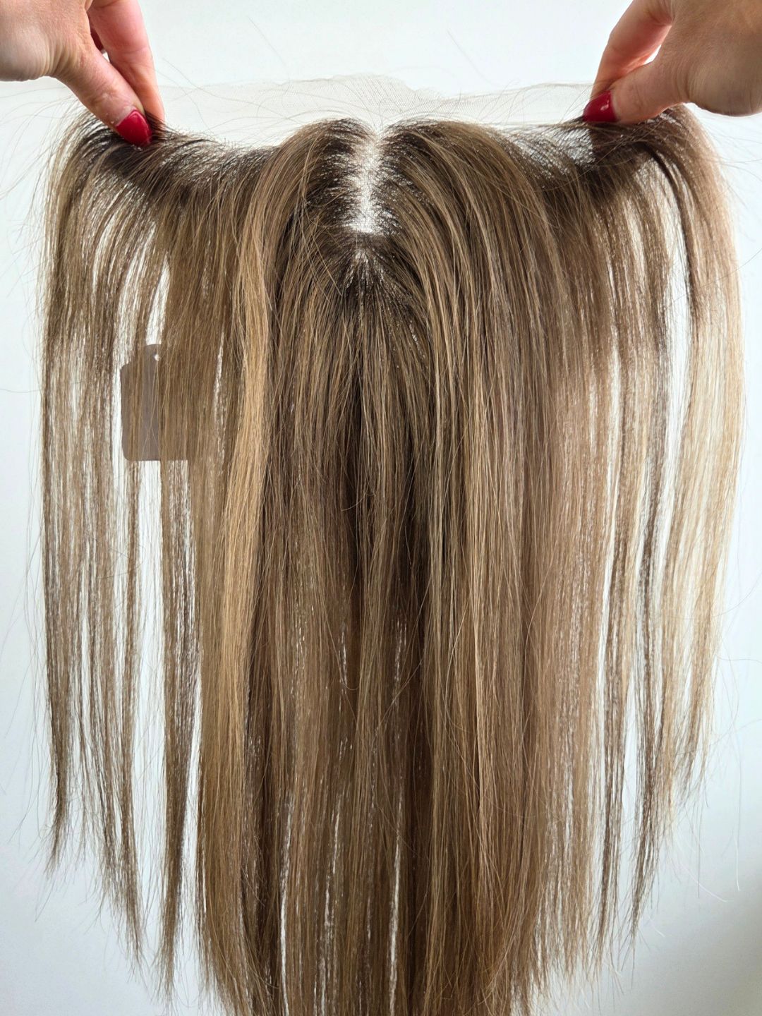 16" Dimensional blonde T-lace frontal topper