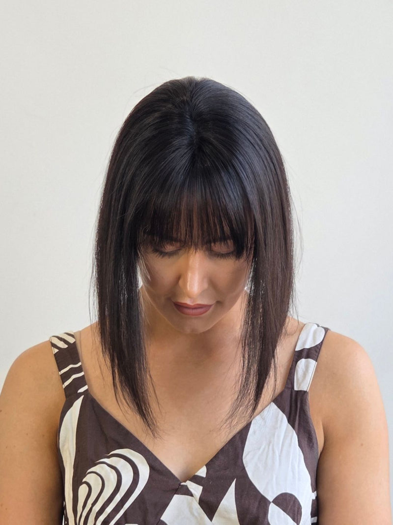 12" Black Mono Topper with Fringe