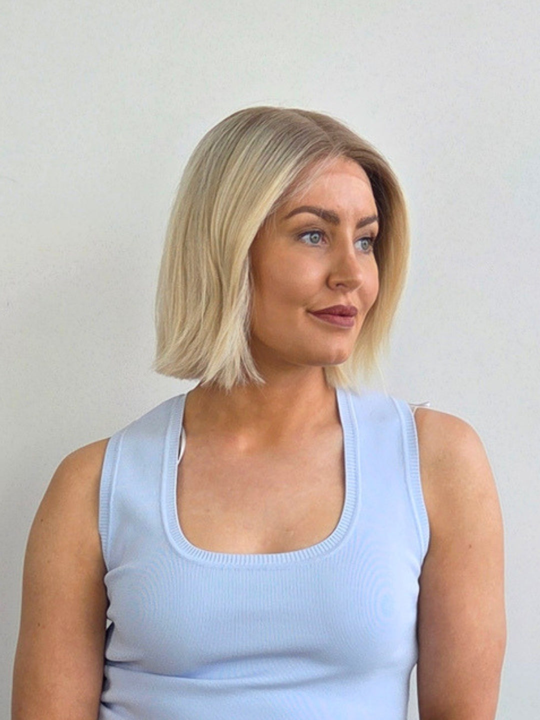 10" Platinum blonde Lace front wig