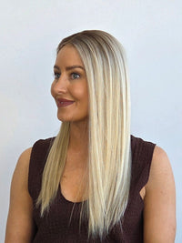 20" Bright beige Blonde Lace Front Topper 8x8