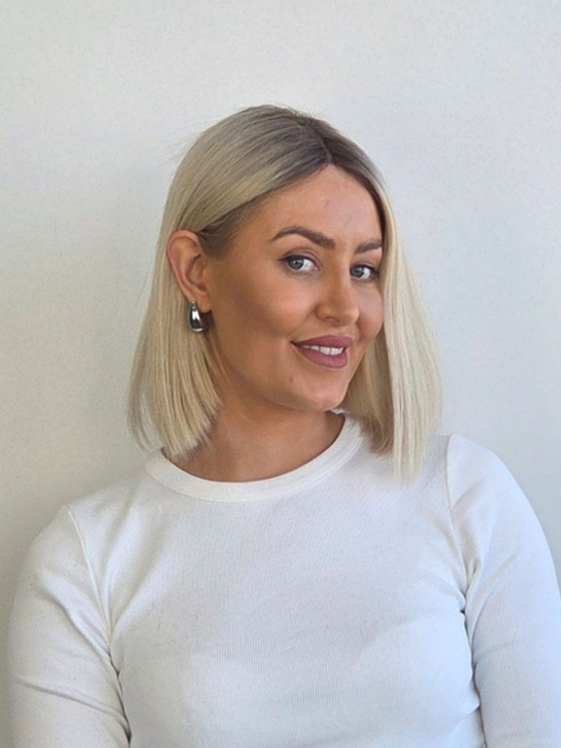 12" rooted Platinum blonde Closed lace front topper