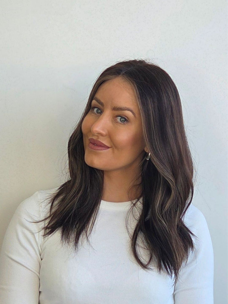 18" Dark brunette balayage Lace front wig