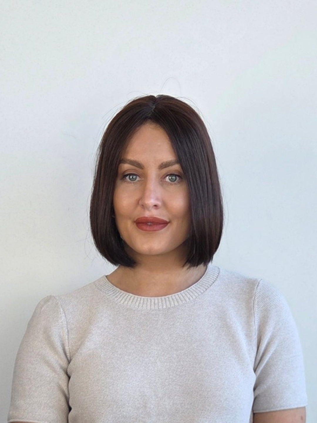 10" Bob dark brunette Lace front topper 5x6